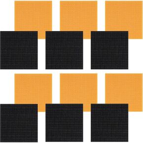12-Pack Square Rubber Heel Repair Pads, 6.1x6.1x0.35cm (2.4"), Non-Slip Shoe Sole Protector Patches, Cuttable Boot Heel Replacement Tips for High Heels, Boots, Dress Shoes in Saudi Arabia