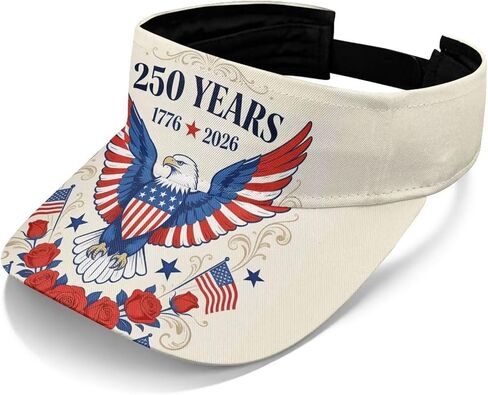 250 Anniversary USA Visor Hats for Women Men American Flag Sun Visor Hat Adjustable Packable in Saudi Arabia