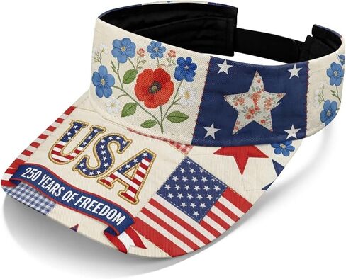 250 Anniversary USA Visor Hats for Women Men American Flag Sun Visor Hat Adjustable Packable in Saudi Arabia