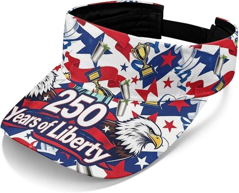 250 Anniversary USA Visor Hats for Women Men American Flag Sun Visor Hat Adjustable Packable in Saudi Arabia