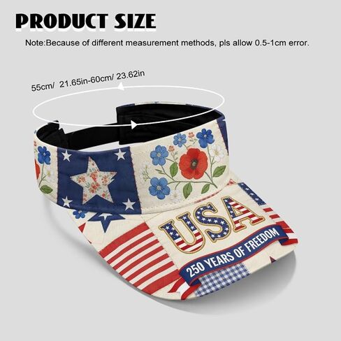 250 Anniversary USA Visor Hats for Women Men American Flag Sun Visor Hat Adjustable Packable in Saudi Arabia