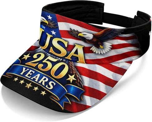250 Anniversary USA Visor Hats for Women Men American Flag Sun Visor Hat Adjustable Packable in Saudi Arabia