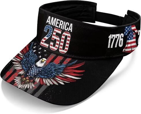 250 Anniversary USA Visor Hats for Women Men American Flag Sun Visor Hat Adjustable Packable in Saudi Arabia