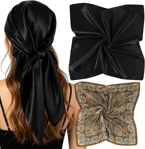 GERINLY 2 Pack Head Scarf for Women, Boho Hair Scarf Top, Large Bandana Hair Scarves Wrap in Kuwait