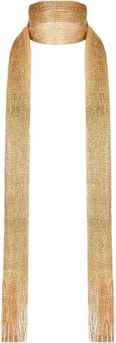 Y2K Sequin Scarf for Women Long Skinny Rave Scarf Festival Necktie Head Wrap Belt for Prom Party Banquet Wedding in Saudi Arabia