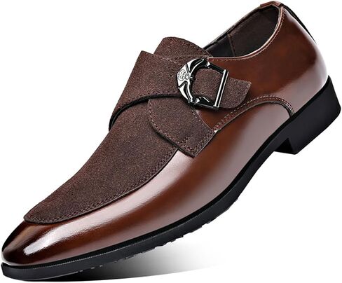 Men's Fashion Strap Suede Dress Tuxedo Shoe Business Formal Suit Leather Buckle Slip-on Loafers for Men in Saudi Arabia