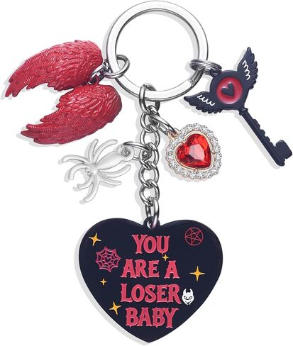 Melix Home Hazbin Merch Angel Keychain Anime Cosplay Friendship Gifts Heart Keychain Men Women Fans Birthday Present in Kuwait