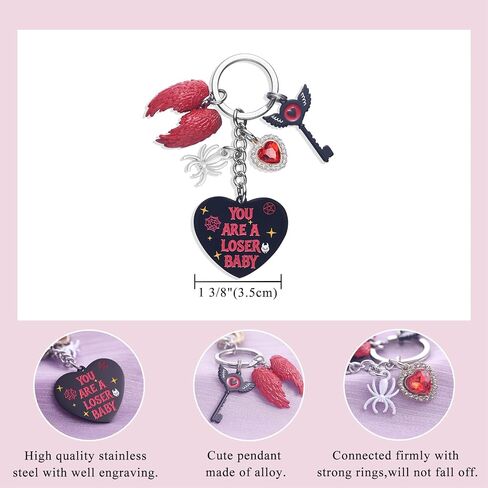 Melix Home Hazbin Merch Angel Keychain Anime Cosplay Friendship Gifts Heart Keychain Men Women Fans Birthday Present in Kuwait