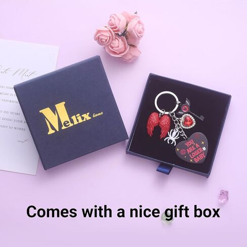 Melix Home Hazbin Merch Angel Keychain Anime Cosplay Friendship Gifts Heart Keychain Men Women Fans Birthday Present in Kuwait