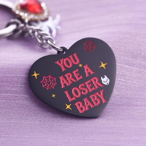 Melix Home Hazbin Merch Angel Keychain Anime Cosplay Friendship Gifts Heart Keychain Men Women Fans Birthday Present in Kuwait
