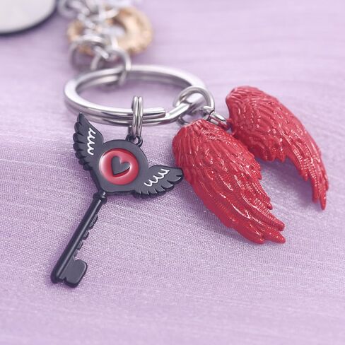 Melix Home Hazbin Merch Angel Keychain Anime Cosplay Friendship Gifts Heart Keychain Men Women Fans Birthday Present in Kuwait