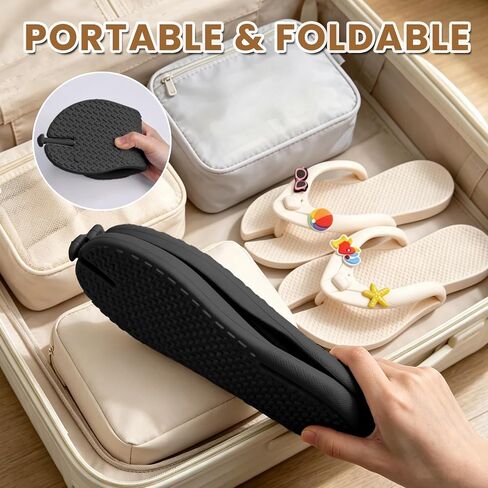 Foldable Portable Travel Flip Flops for Women Men Non-Slip Quick Dry Lightweight Shower Shoes, Slides for Beach Pool Gym Spa in Saudi Arabia