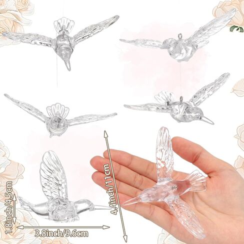 Novabright 30 Pcs Hummingbird Hanging Ornaments Acrylic Crystal Hummingbird Wedding Decor Suncatchers Hanging Ceiling Decor Bird Figurines Ornaments for Trees Wedding Stage Home Decoration in Kuwait