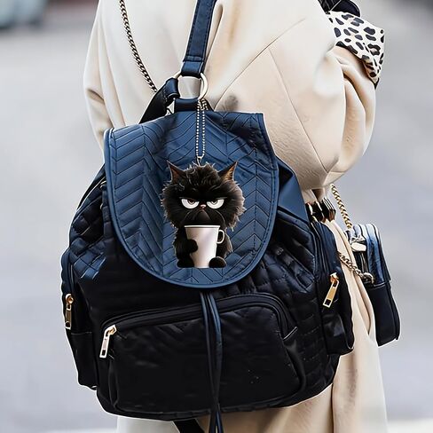 Acrylic Grumpy Black Cat Car Hanging Decor - Cute Pet Pendant for Car/Home | Ideal Gift for Cat Lovers/GJ-58 in Kuwait