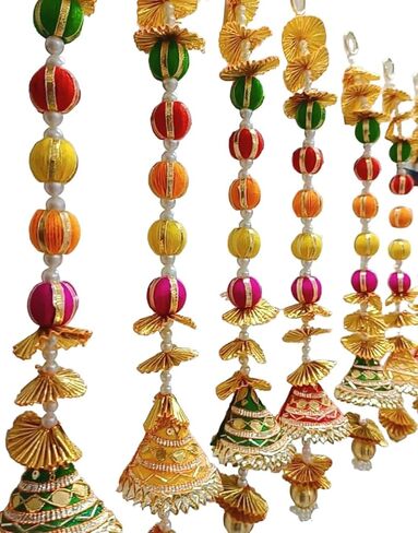 Decorative Door Hangings, 5-Line Gota Patti Latkan, Traditional Wedding Backdrop, Multicolour in Saudi Arabia