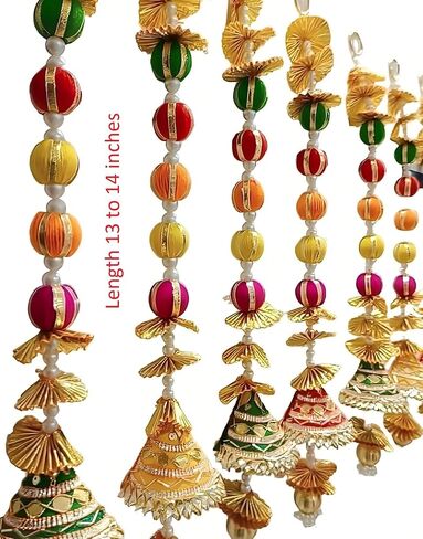 Decorative Door Hangings, 5-Line Gota Patti Latkan, Traditional Wedding Backdrop, Multicolour in Saudi Arabia
