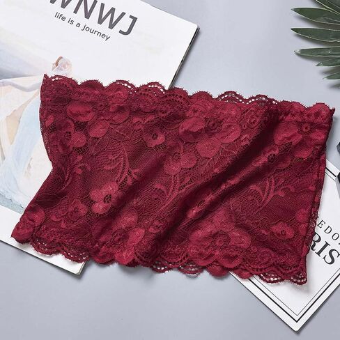 5 Pieces Women Lace Bandeau Bra Tube Top Strapless Elastic No Sponge Pad No Underwire Bra for Women Daily Favor in Saudi Arabia