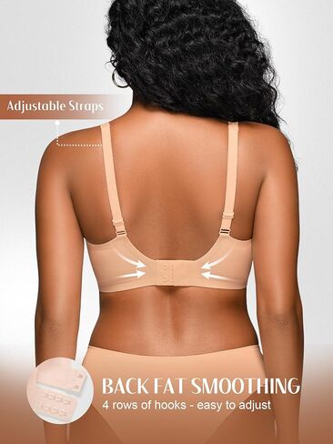 Seamless Wireless Bras for Women - S-2XL Jelly Deep V Padded Bralette with Support - Comfortable T-Shirt Bra No Underwire in Saudi Arabia