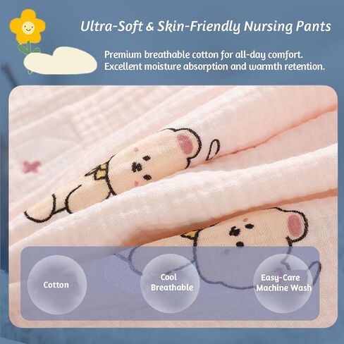 Women's Post Surgery Recovery Pajamas - Open Side Nightgown & Bedridden Patient Clothing for Elderly Care, Dignity Nursing Sleepwear with Velcro Access(Small Heart Pattern,L) in Saudi Arabia