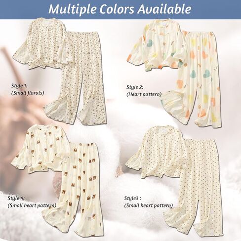 Women's Post Surgery Recovery Pajamas - Open Side Nightgown & Bedridden Patient Clothing for Elderly Care, Dignity Nursing Sleepwear with Velcro Access(Small Heart Pattern,L) in Saudi Arabia
