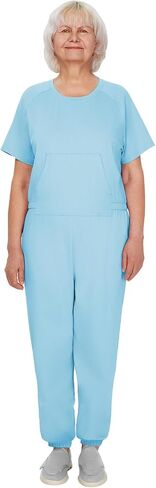 Adaptive Clothing for Women, Anti-Strip Back-Zip Jumpsuit Cotton Romper- Elderly Easy Care Onesie for Special Needs in Saudi Arabia