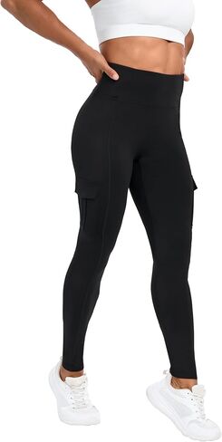 Vivian Workout Cargo Leggings with Pockets for Women Hidden Scrunch Butt Lifting Leggings High Waisted Gym Yoga Pants in Saudi Arabia