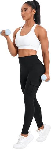 Vivian Workout Cargo Leggings with Pockets for Women Hidden Scrunch Butt Lifting Leggings High Waisted Gym Yoga Pants in Saudi Arabia