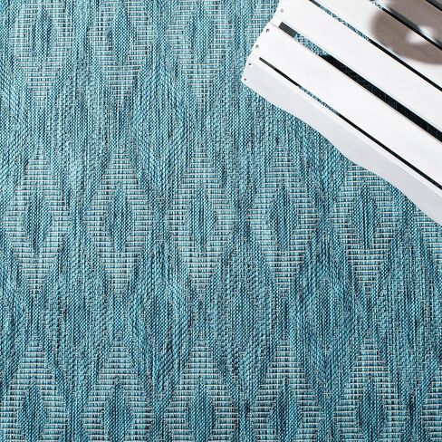 SAFAVIEH Courtyard Collection 2'7" x 5' Turquoise/Blue CY8522 Indoor/ Outside Waterproof Easy cleansingPatio Backyard Mudroom Area Mat in Kuwait