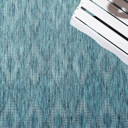 SAFAVIEH Courtyard Collection 2'7" x 5' Turquoise/Blue CY8522 Indoor/ Outside Waterproof Easy cleansingPatio Backyard Mudroom Area Mat in Kuwait