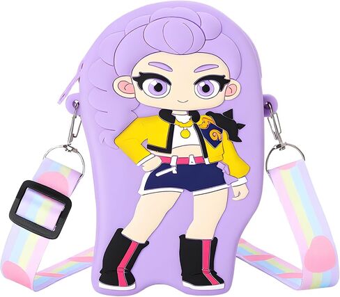 Kawaii K-pop Mini Crossbody Bag with Zipper, Anime Wallet Purse with Lanyard, Cute Cartoon Shoulder Bag for Girls Birthday Gifts in Saudi Arabia