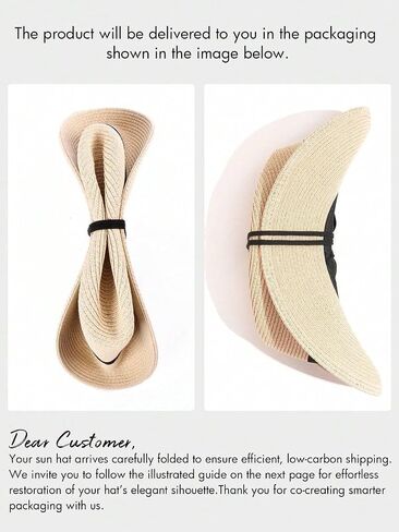 Beige Beach Straw Panama Hat Summer Straw Wide Brim Sun Hat Foldable Fedora Travel Caps for Beach, Hiking, Travel in Kuwait