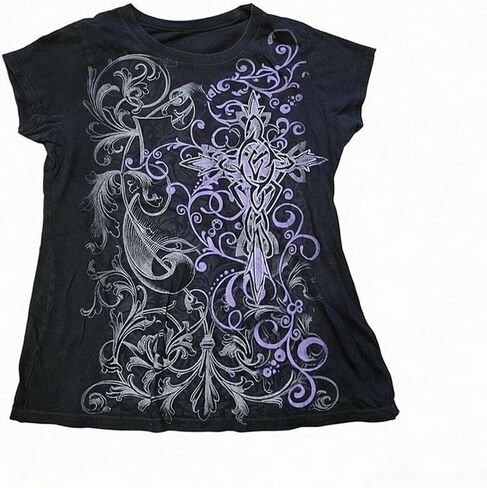 Vintage Graphic Tees 2000s Tops Teen Girls Y2k Grunge Shirts Alt Emo Clothes Women Whimsy Twee Short Sleeve Top in Saudi Arabia