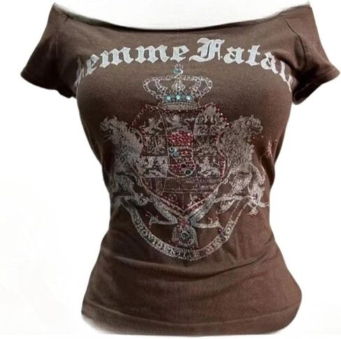 Vintage Graphic Tees 2000s Tops Teen Girls Y2k Grunge Shirts Alt Emo Clothes Women Whimsy Twee Short Sleeve Top in Saudi Arabia