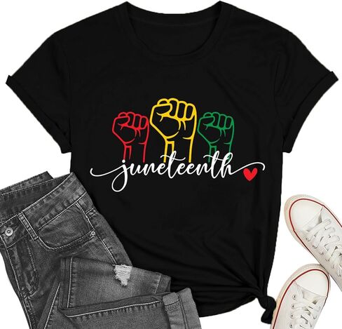PQZ Juneteenth قميص المرأة السوداء التاريخ تي شيرت المرأة الأفريقية تي شيرت أماندا جورمان تي شيرت in Kuwait
