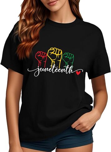 PQZ Juneteenth قميص المرأة السوداء التاريخ تي شيرت المرأة الأفريقية تي شيرت أماندا جورمان تي شيرت in Kuwait