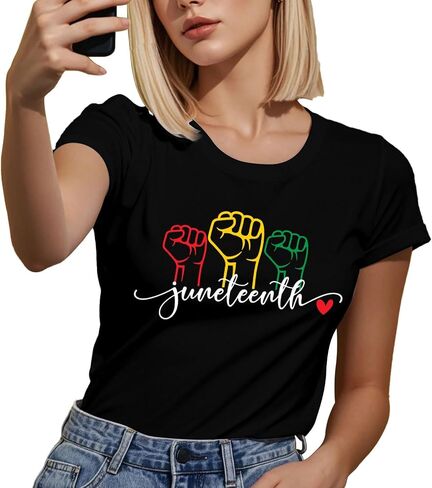 PQZ Juneteenth قميص المرأة السوداء التاريخ تي شيرت المرأة الأفريقية تي شيرت أماندا جورمان تي شيرت in Kuwait