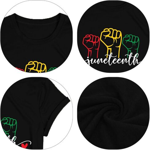 PQZ Juneteenth قميص المرأة السوداء التاريخ تي شيرت المرأة الأفريقية تي شيرت أماندا جورمان تي شيرت in Kuwait