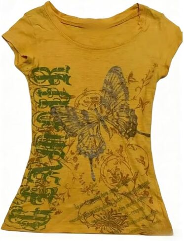 Vintage Graphic Tees 2000s Tops Teen Girls Y2k Grunge Shirts Alt Emo Clothes Women Whimsy Twee Short Sleeve Top in Saudi Arabia