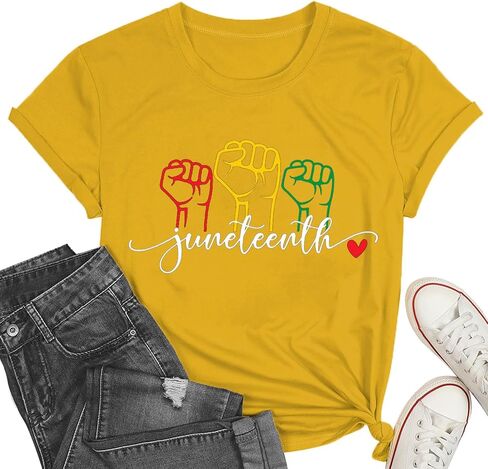 PQZ Juneteenth قميص المرأة السوداء التاريخ تي شيرت المرأة الأفريقية تي شيرت أماندا جورمان تي شيرت in Kuwait