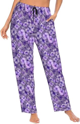 Women Comfy Pajama Pants Stretch Sleepwear Lounge Pants With Pockets & Drawstring in Kuwait