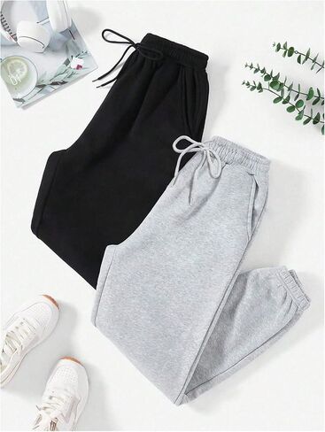 SOLY HUX Women's Lounge Pants 2 Packs Pajama Bottoms Sleepwear Casual Joggers Sweatpants in Kuwait