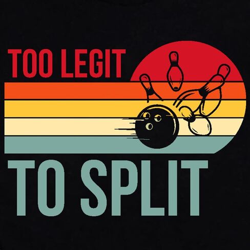 Bowling Shirts for Women Too Legit to Split T-Shirt Retro Sunset Bowler Bowling League Team Tee in Kuwait