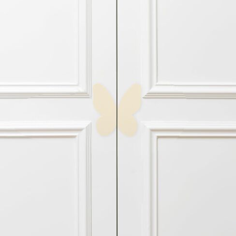 Ciieeo Butterfly Cabinet Handles and Decorative Drawer Pulls for Room Furniture, Metal Butterfly Knobs in Light Cream, 32mm Hole Spacing, 1 Pair for Wardrobe, Cabinet, and Dresser in Kuwait