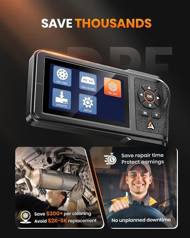 ANCEL HD431 Heavy Duty Truck Scanner, 2024 New Diesel Diagnostic Scan Tool, DPF Regen and Reset for Detroit, Paccar, Lifetime Free Updates, Full System HDOBD & OBD2 Trucks & Cars 2 in 1 Code Reader in Kuwait