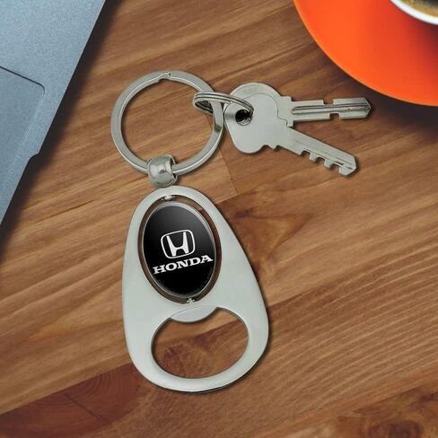 GRAPHICS & MORE Honda Logo Keychain Chrome Metal Spinning Oval Bottle Opener in Kuwait