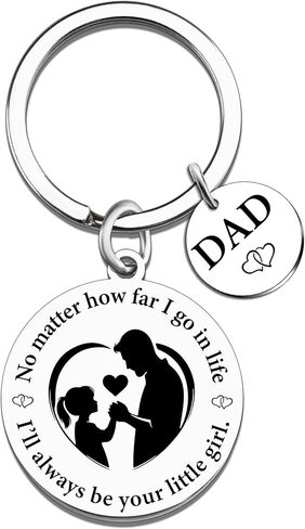 Fathers Day Birthday Gift for Dad from Daughter Unique Dad Keychain Birthday Fathers Day Gift Ideas for Dads-No matter how far I go in life, I'll always be your little girl in Saudi Arabia