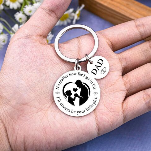 Fathers Day Birthday Gift for Dad from Daughter Unique Dad Keychain Birthday Fathers Day Gift Ideas for Dads-No matter how far I go in life, I'll always be your little girl in Saudi Arabia