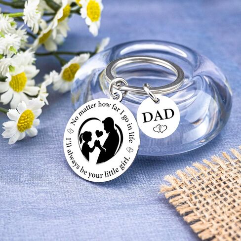 Fathers Day Birthday Gift for Dad from Daughter Unique Dad Keychain Birthday Fathers Day Gift Ideas for Dads-No matter how far I go in life, I'll always be your little girl in Saudi Arabia