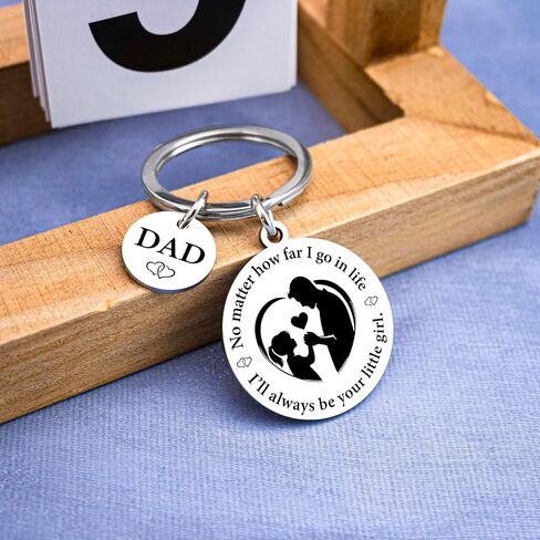 Fathers Day Birthday Gift for Dad from Daughter Unique Dad Keychain Birthday Fathers Day Gift Ideas for Dads-No matter how far I go in life, I'll always be your little girl in Saudi Arabia