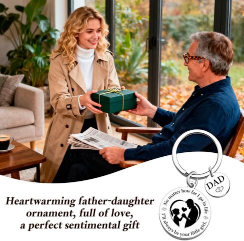 Fathers Day Birthday Gift for Dad from Daughter Unique Dad Keychain Birthday Fathers Day Gift Ideas for Dads-No matter how far I go in life, I'll always be your little girl in Saudi Arabia
